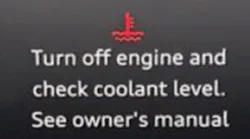 Low coolant warning light.