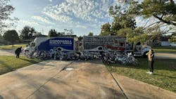 Neugebauer and his brother have given away dozens and dozens of bikes to local children, but they're preparing to give away hundreds in the coming holidays. Neugebauer and his brother have given away dozens and dozens of bikes to local children, but they're preparing to give away hundreds in the coming holidays.