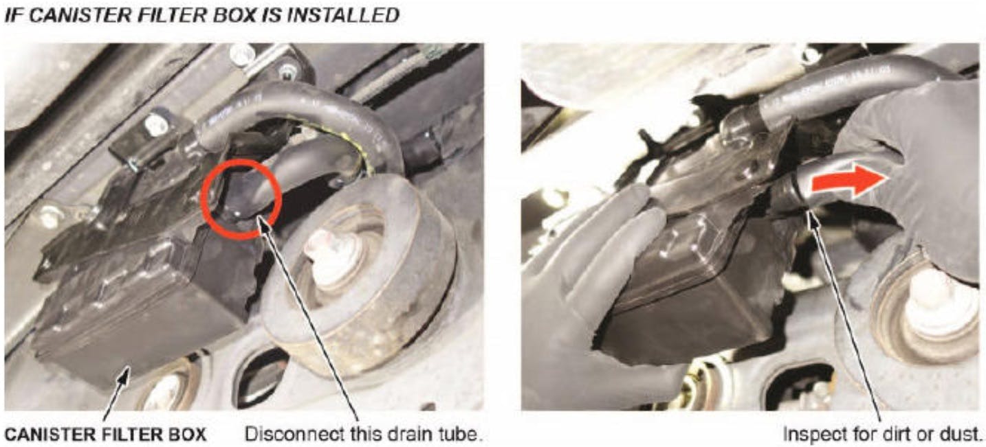 Inspect for dirt/rust.