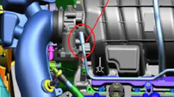 Purge hose at the intake manifold.