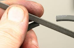 Once the desired gap has been achieved, carefully deburr the filed edges. Once the desired gap has been achieved, carefully deburr the filed edges.