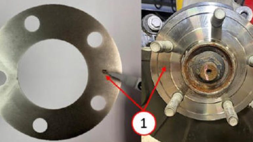 Place a small amount of adhesive between the friction discs and hubs to hold the discs centered on the hubs. Note the location for the adhesive.