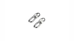 two metal brackets with a chain link attached to each two metal brackets with a chain link attached to each