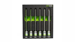 a set of six long ball hex drivers in a black foam organizer a set of six long ball hex drivers in a black foam organizer