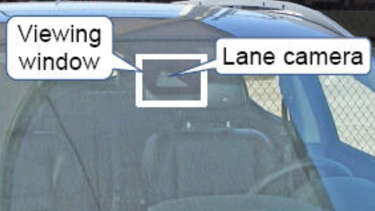 Example of lane camera viewing window location.