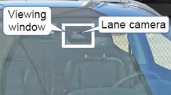 Example of lane camera viewing window location.