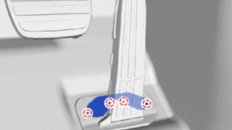 Detach the four claws to remove the pedal pad.