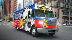 a Matco Tools branded tool truck on a rural road a Matco Tools branded tool truck on a rural road