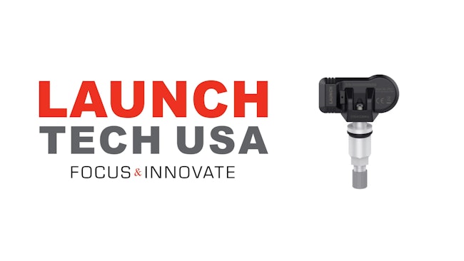 the Launch Tech USA logo next to a TPMS sensor