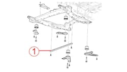 Example of cradle brace location. Example of cradle brace location.