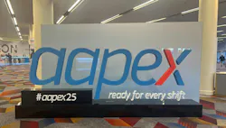 AAPEX 2025 welcome sign.