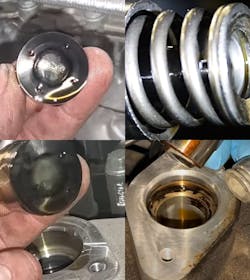 Examples of high-pressure fuel pump follower and bucket wear. Fuel dilution and improper maintenance accelerate scuffing and pitting, which can lead to pump efficiency loss, pump failure, or camshaft lobe damage if left uncorrected. Examples of high-pressure fuel pump follower and bucket wear. Fuel dilution and improper maintenance accelerate scuffing and pitting, which can lead to pump efficiency loss, pump failure, or camshaft lobe damage if left uncorrected.