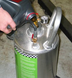 Add break-in oil of choice to the tank. Add break-in oil of choice to the tank.