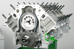 Using the GM LS platform of engines as one example, an access port exists that allows pressurized oil to be forced directly into the oil pump (see port plug circled). Using the GM LS platform of engines as one example, an access port exists that allows pressurized oil to be forced directly into the oil pump (see port plug circled).
