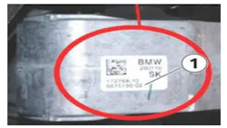 Make sure that the replacement stabilizer link is index 02 or higher. Note the last two numbers on the label shown here.