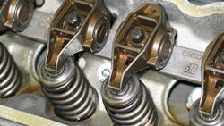 As pressurized oil is forced into the engine, you will hear a gurgle noise as the oil begins to displace air. Continue pressurizing the system until you verify that oil is being delivered to the rockers. As pressurized oil is forced into the engine, you will hear a gurgle noise as the oil begins to displace air. Continue pressurizing the system until you verify that oil is being delivered to the rockers.