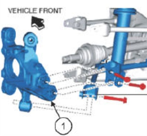 1) Rear hub support.