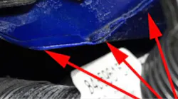 Example of common water leak location.