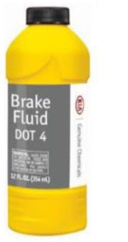 According to Kia, use only genuine Kia DOT 4 brake fluid. According to Kia, use only genuine Kia DOT 4 brake fluid.
