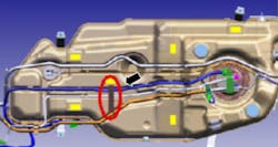 Clean the fuel tank in the circled area as shown here. Clean the fuel tank in the circled area as shown here.