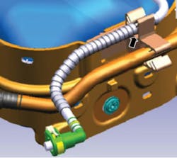 Make sure that the fuel line convolute is secured in the retaining clip. Make sure that the fuel line convolute is secured in the retaining clip.