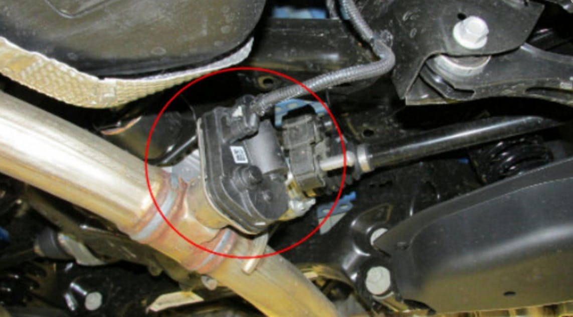 Example of a PEV, located before the muffler.