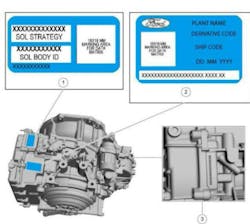 Refer to the solenoid strategy number found on the transmission case or sticker. Refer to the solenoid strategy number found on the transmission case or sticker.
