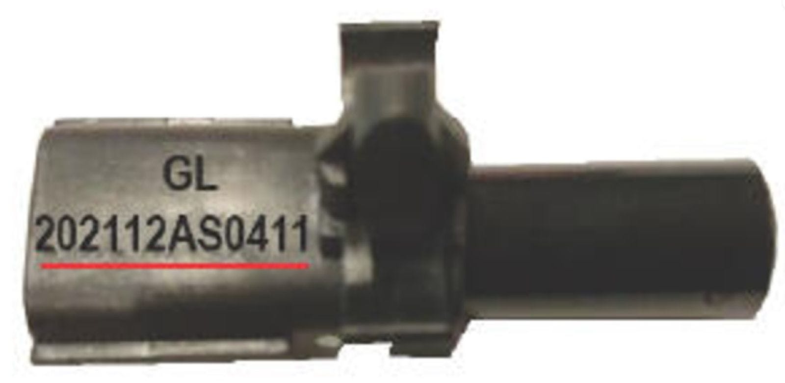 Ambient temperature sensor example, with number 202112AS0411. This indicates December 2021, lot number 411.