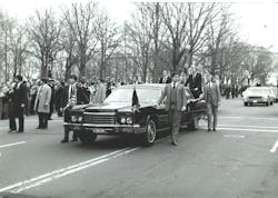 Following the assassination of John F. Kennedy, the Secret Service pivoted away from open travel. This heavily modified limousine—rebuilt with permanent titanium armor and a fixed roof—represented the new standard of the 'mobile fortress' used throughout the 1970s and early 80s. Following the assassination of John F. Kennedy, the Secret Service pivoted away from open travel. This heavily modified limousine—rebuilt with permanent titanium armor and a fixed roof—represented the new standard of the 'mobile fortress' used throughout the 1970s and early 80s.