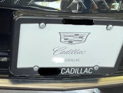 The front license plate frame may cause intermittent park assist warnings. The front license plate frame may cause intermittent park assist warnings.