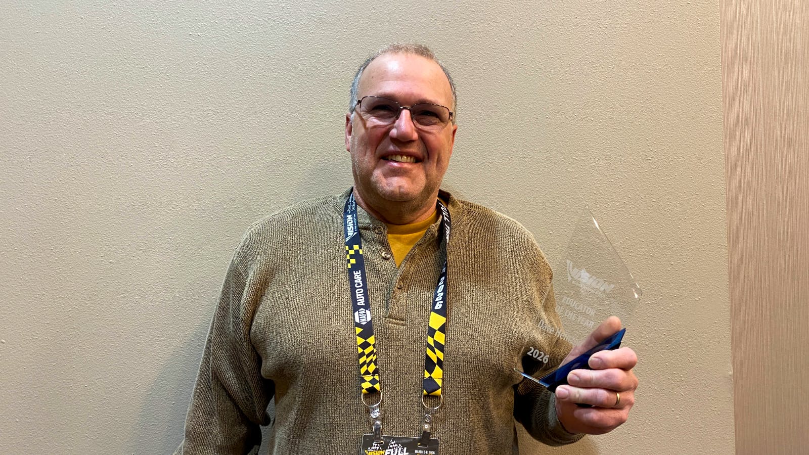 Dave Heinzen, the 2026 VISION Hi-Tech Training and Expo Educator of the Year.