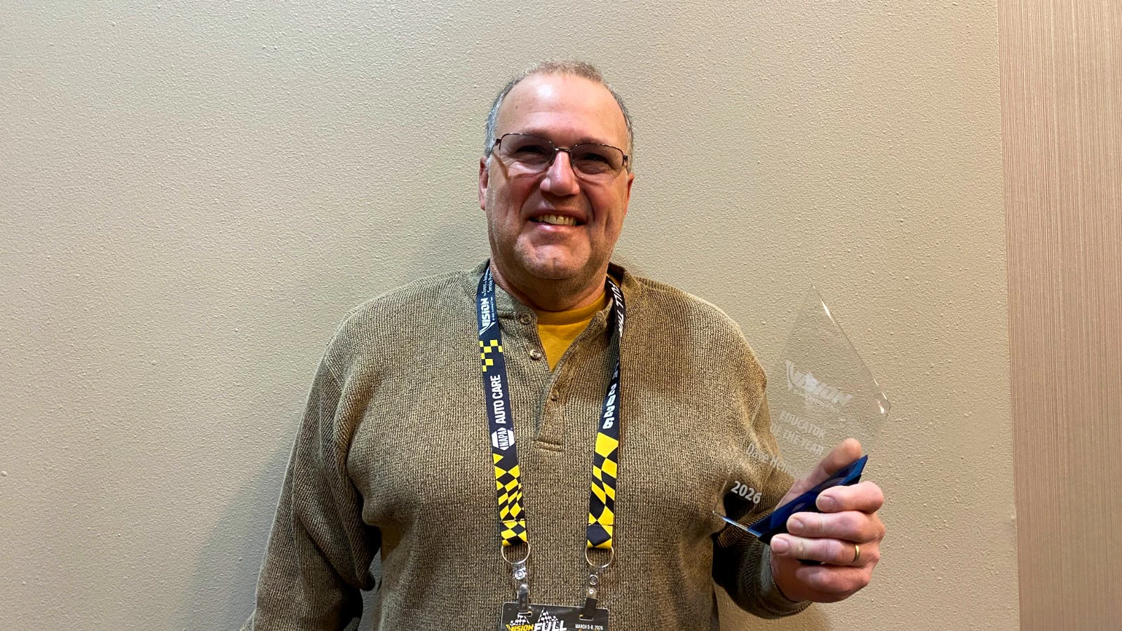 Dave Heinzen, the 2026 VISION Hi-Tech Training and Expo Educator of the Year.