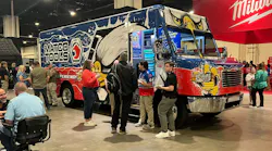 Attendees gathered around to check out the 'Eagle Experience' tool truck.