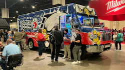Attendees gathered around to check out the 'Eagle Experience' tool truck.