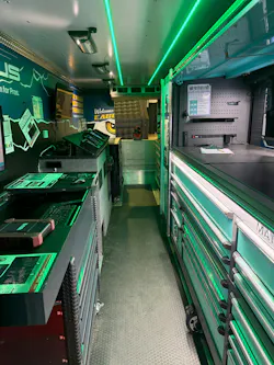 An inside look at the 'Eagle Experience' truck.