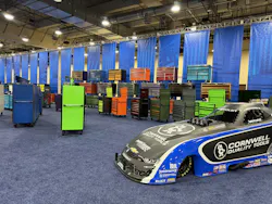 Cornwell’s tool storage lineup was on full display ahead of the show floor opening, featuring a wide range of configurations and color options, including the new Riptide finish. Cornwell’s tool storage lineup was on full display ahead of the show floor opening, featuring a wide range of configurations and color options, including the new Riptide finish.