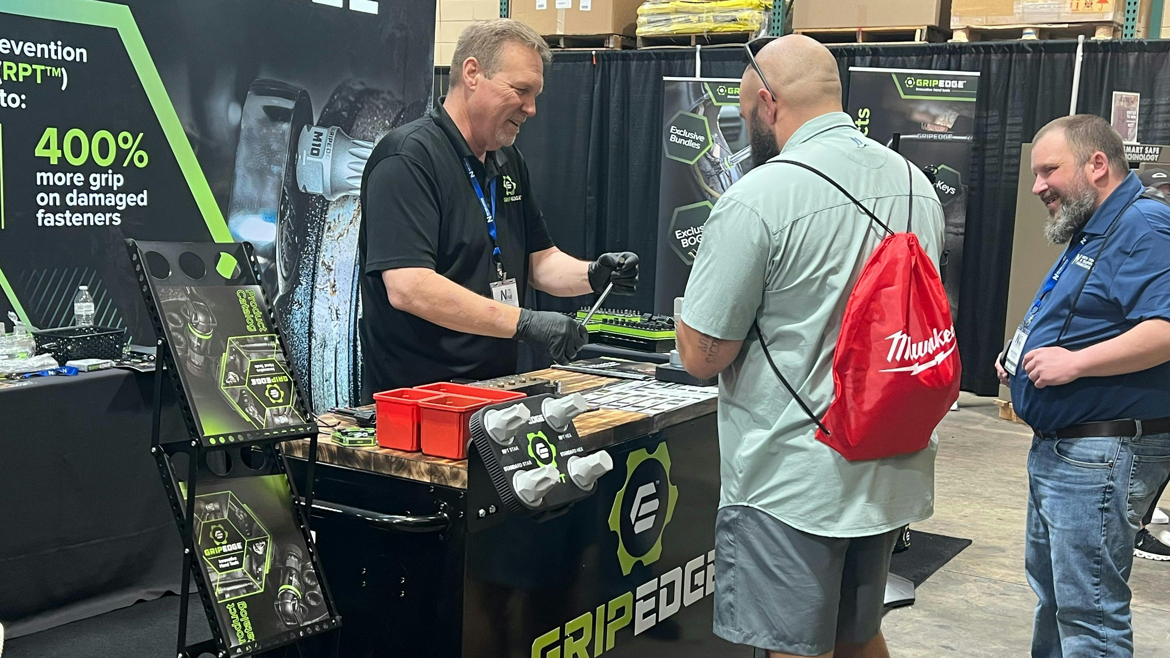 GripEdge demoing their product for a few distributors.