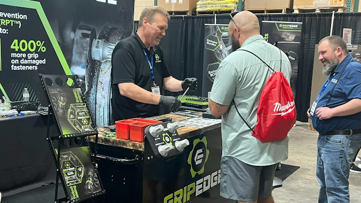 GripEdge demoing their product for a few distributors.