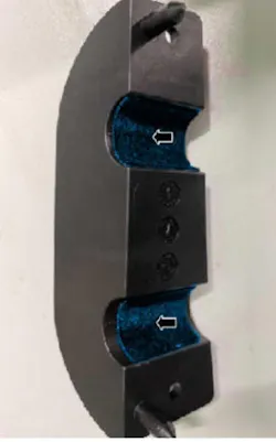 Clean and apply flock tape to the tube channels in the bracket. Clean and apply flock tape to the tube channels in the bracket.
