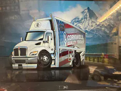 A custom cartoon-style illustration of Elias Valdovinos’ Cornwell Quality Tools truck featuring Mount Bachelor reflects both his route and the central Oregon community he serves. A custom cartoon-style illustration of Elias Valdovinos’ Cornwell Quality Tools truck featuring Mount Bachelor reflects both his route and the central Oregon community he serves.