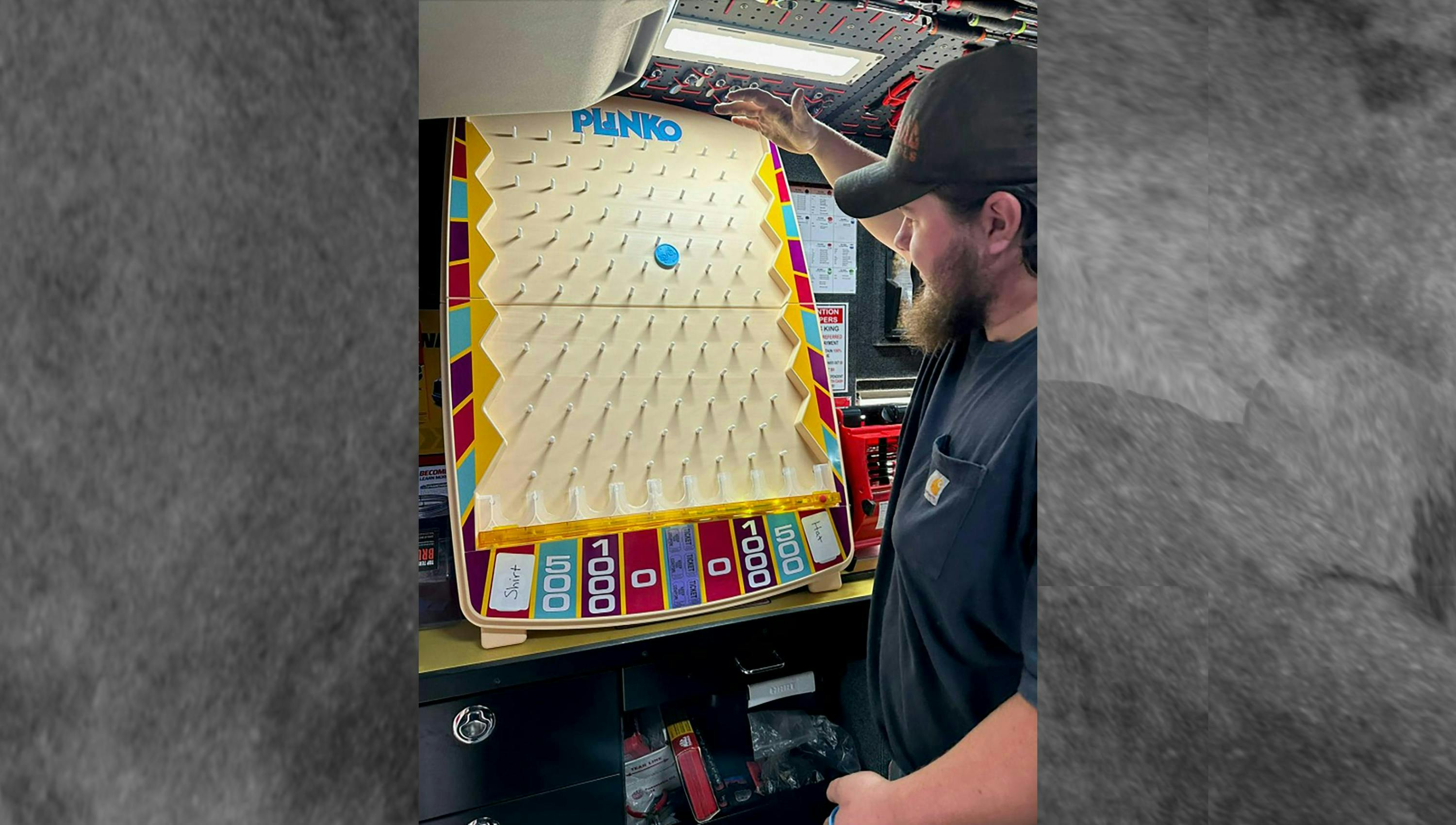 Games on mobile tool distributor Paul Gast's truck