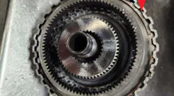 Example of dislodged reverse internal retaining ring.