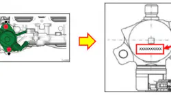Note location of high pressure fuel pump part number.