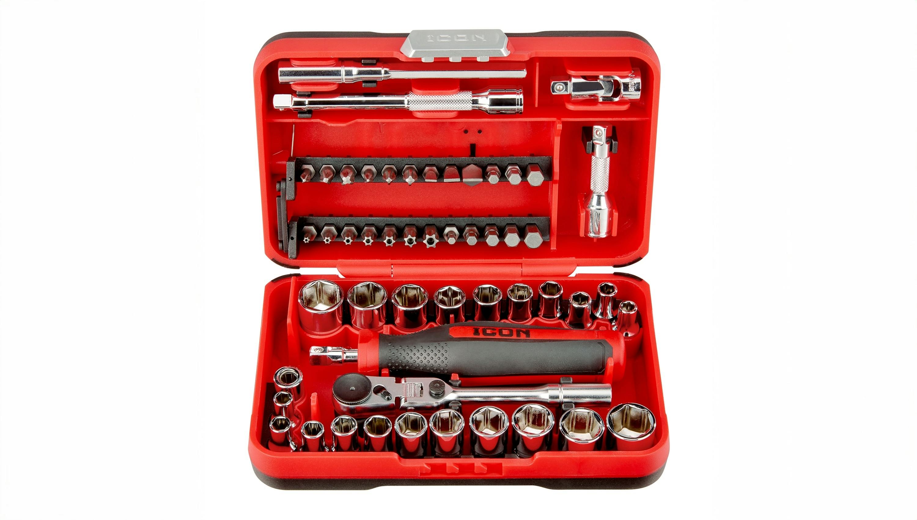 ICON 1/4 in. Drive Compact Socket and Bit Set, 52-Piece