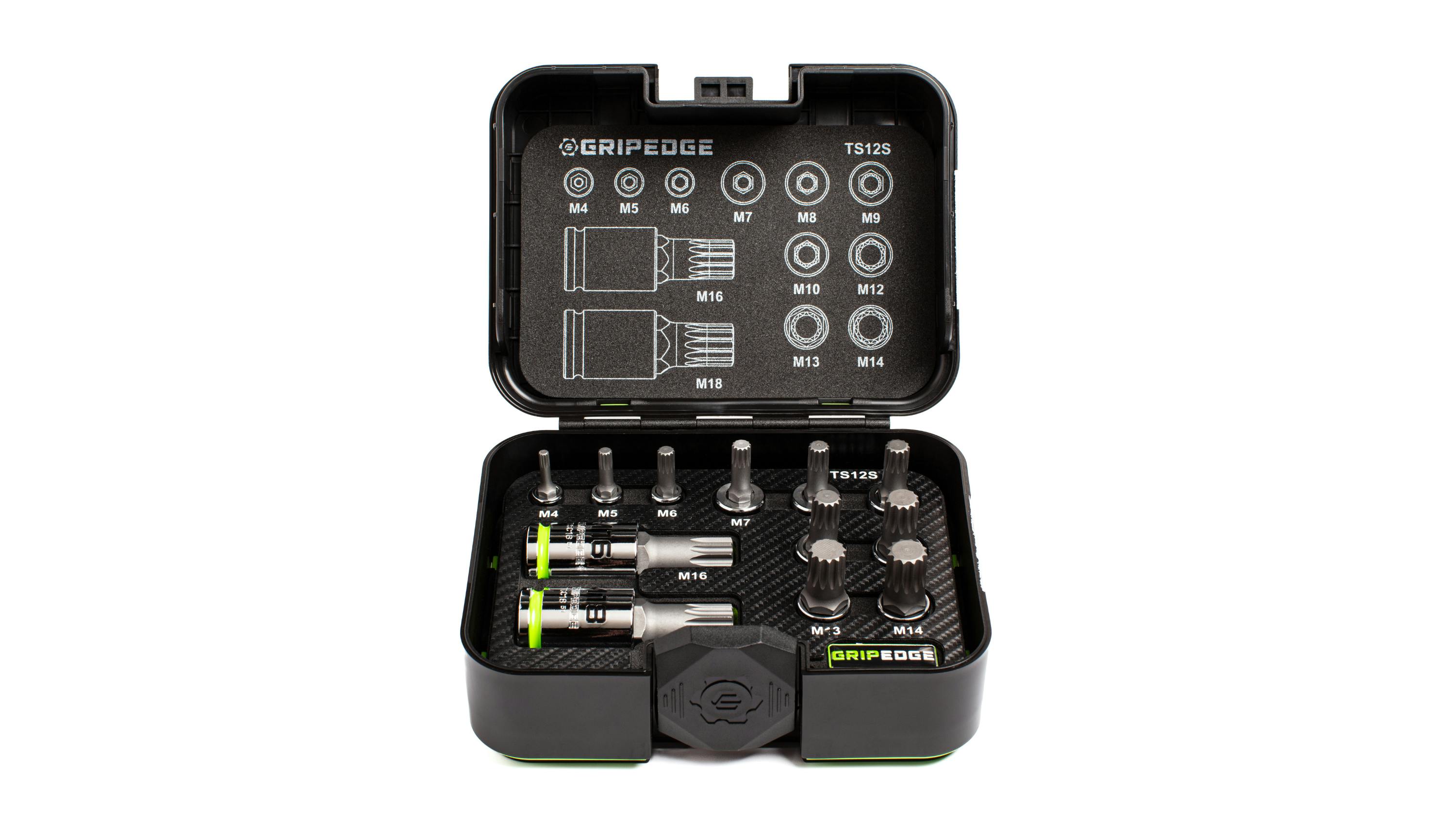 GripEdge Tools 12-pc Triple Square Bit Socket Set