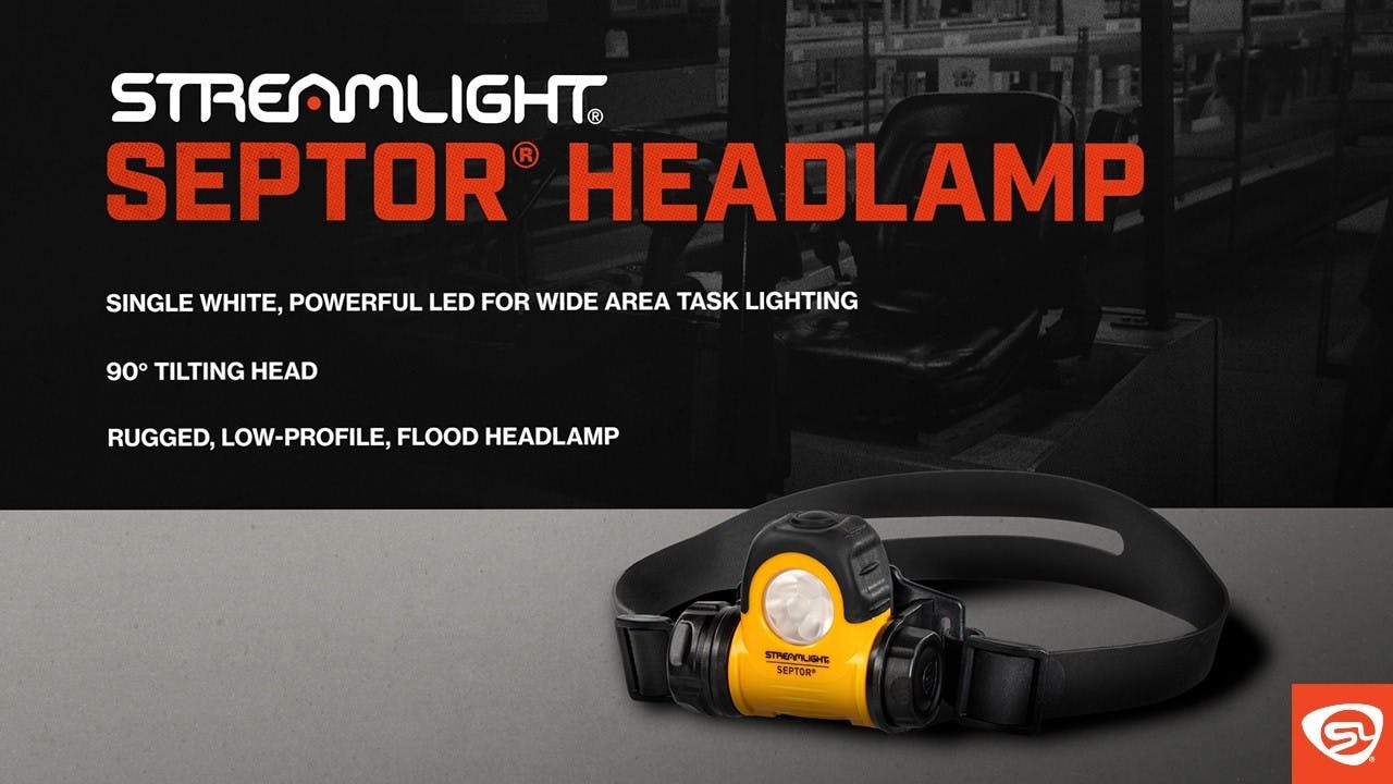 Streamlight&circledR; Septor&circledR; Headlamp: Low-Profile, Rugged AAA Battery-Powered Headlamp