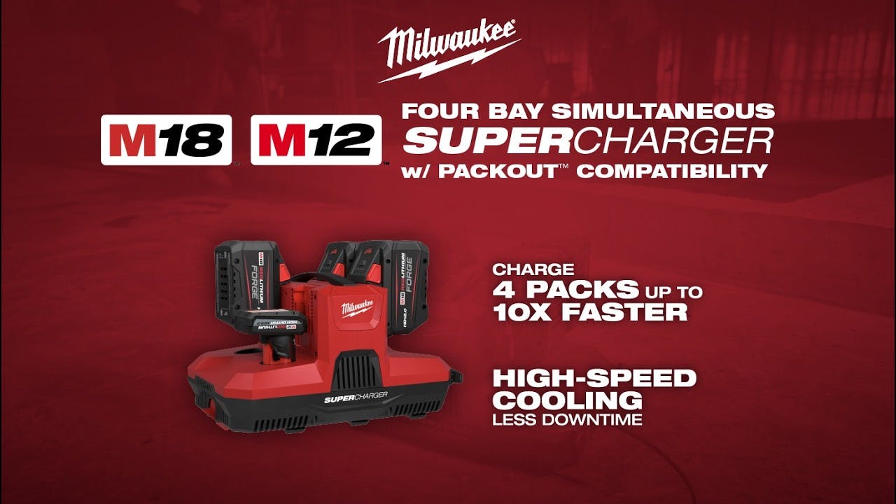 M18&trade; & M12&trade; Four Bay Simultaneous Super Charger w/ PACKOUT&trade; Compatibility | 48-59-1818