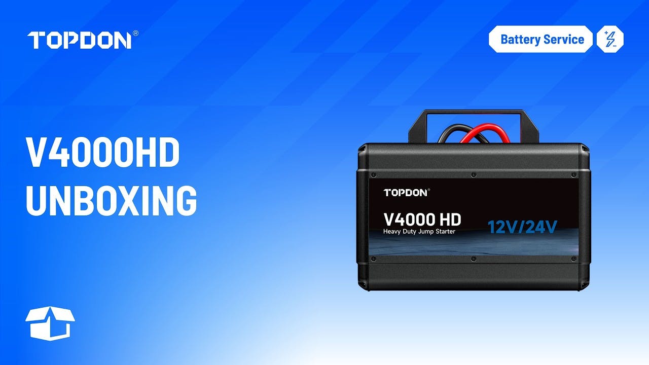 TOPDON V4000 HD | Unboxing | 4000A Jump Starter for 12V/24V Cars Trucks & Heavy Duty Vehicles
