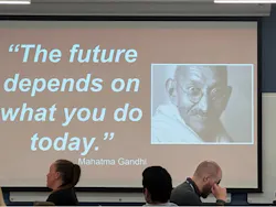 A quote from Mahatma Gandhi, “The future depends on what you do today,” reinforced the session's focus on intentional action.