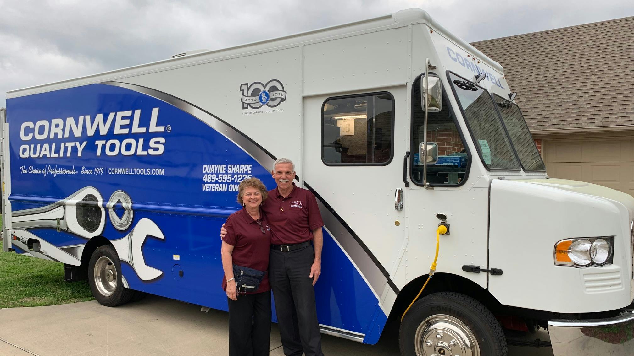 Cornwell Quality Tools distributor team, Duayne and Susie Sharpe, have worked for 10 years selling tools to shop owners and technicians.